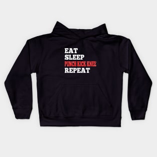 Eat Sleep Punch Kick Knee Repeat - Design for RPG Gamers Kids Hoodie